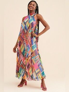 fashionable stylish silk dress design Exotic Placed Print Slit GREEN FLORAL / M Size:US28W no tumble dry Model condition:new VETIOR Fall Sweater Vest